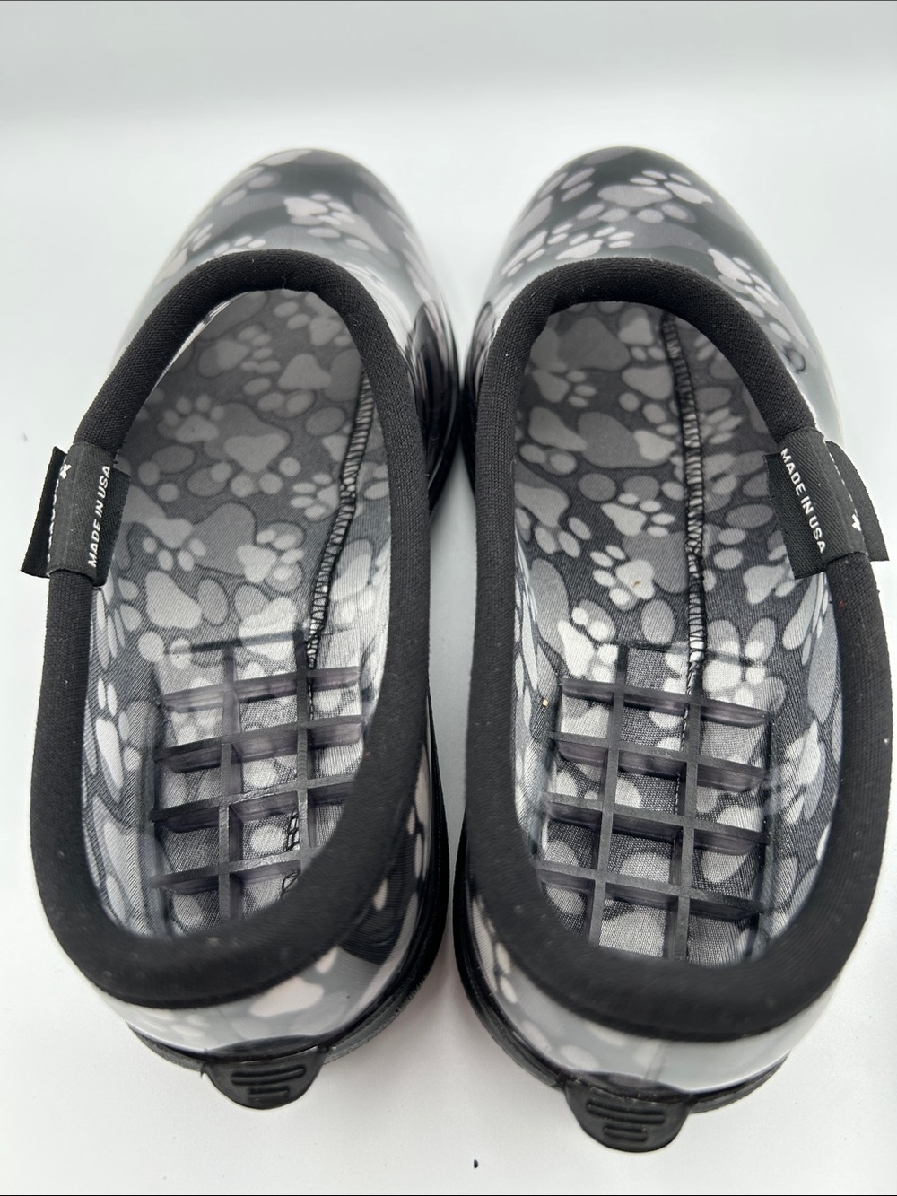 Sloggers Gray and Black Paw Print Sip On Garden Shoes - Picture 13 of 15
